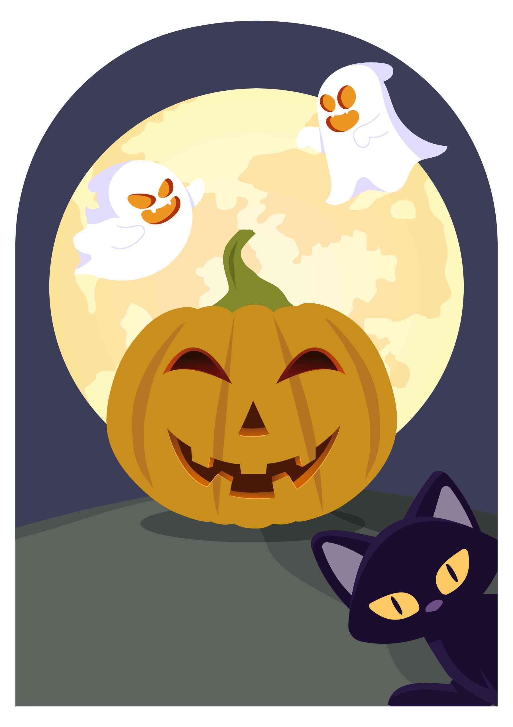 Stand-Up Figure - Pumpkin, Ghost, and Cat