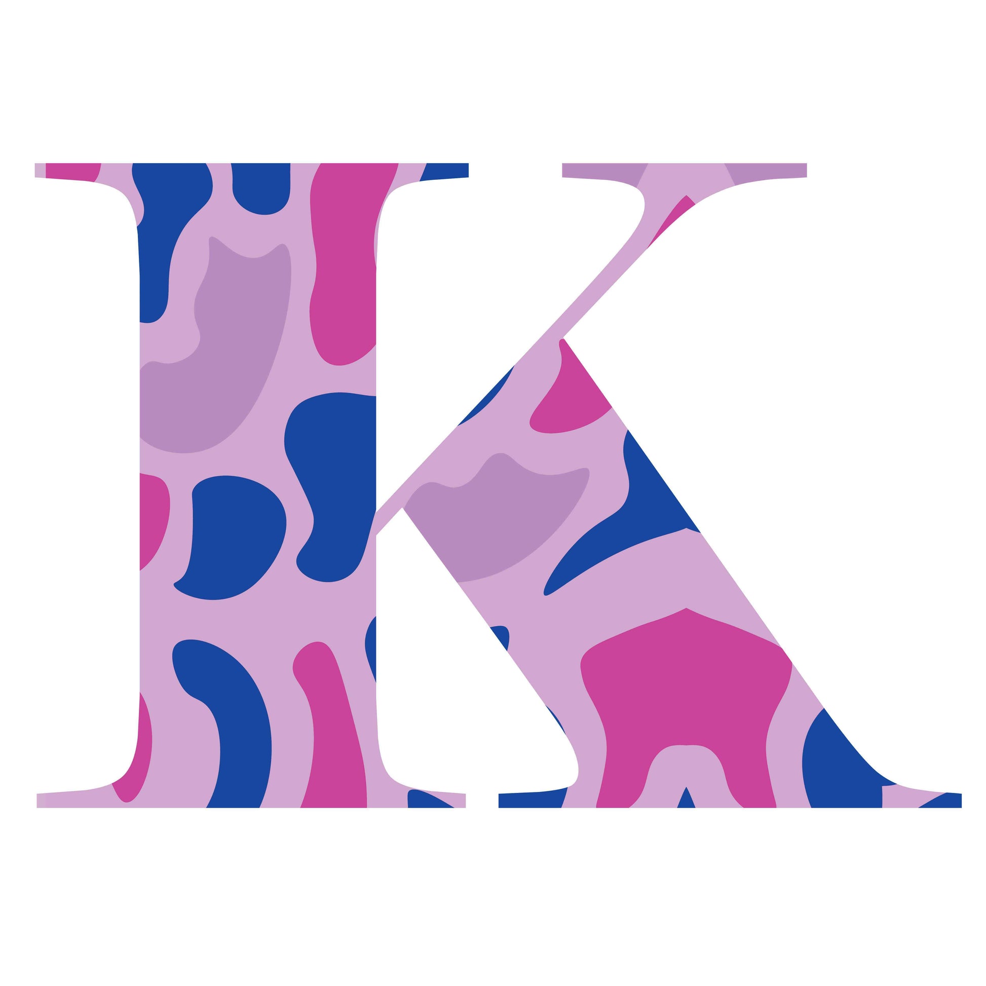 Pink and Blue - Letter K