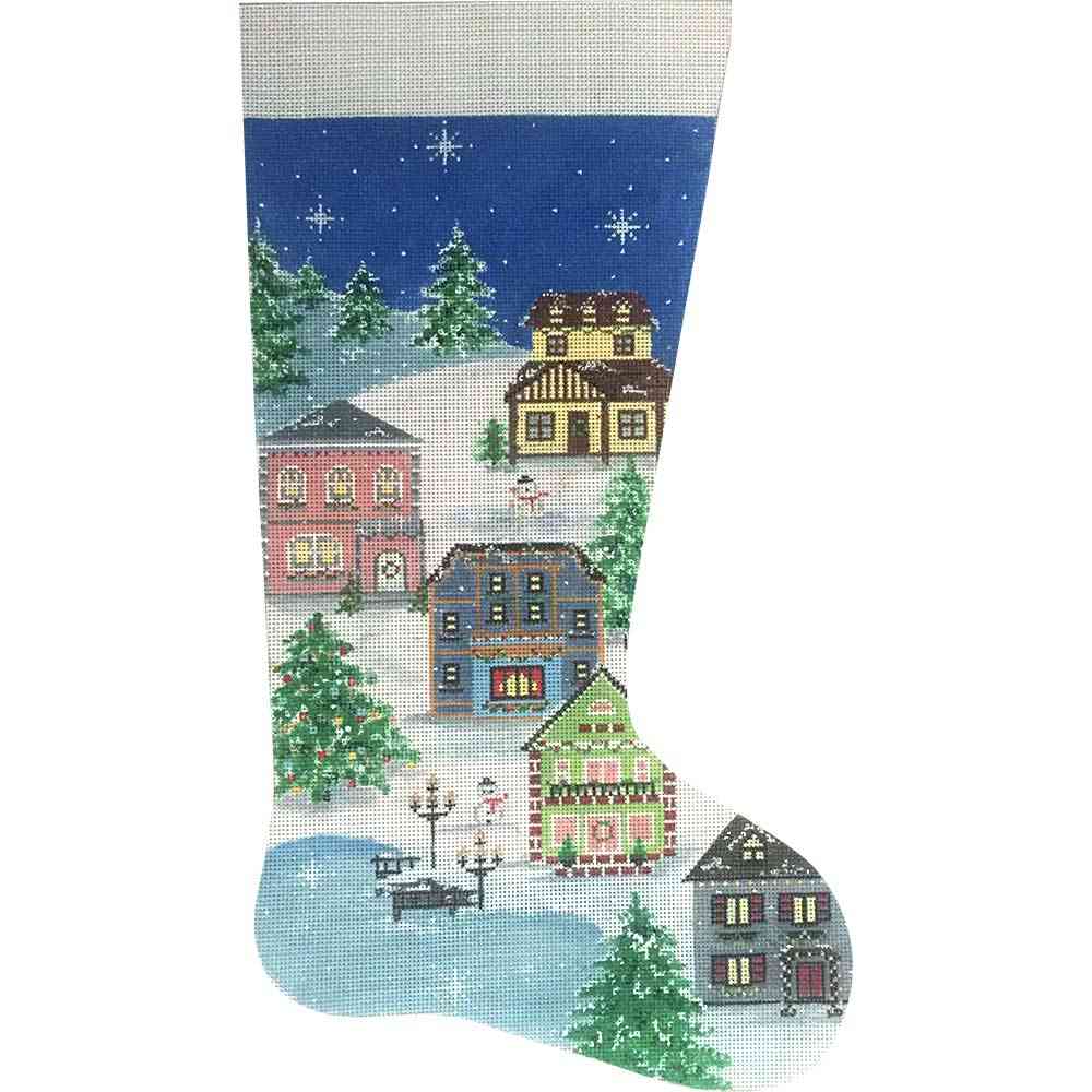 WINTER VILLAGE STOCKING