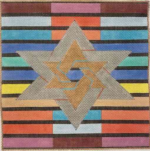 MULITCOLOR STRIPES DOUBLE STAR TEFFILLIN