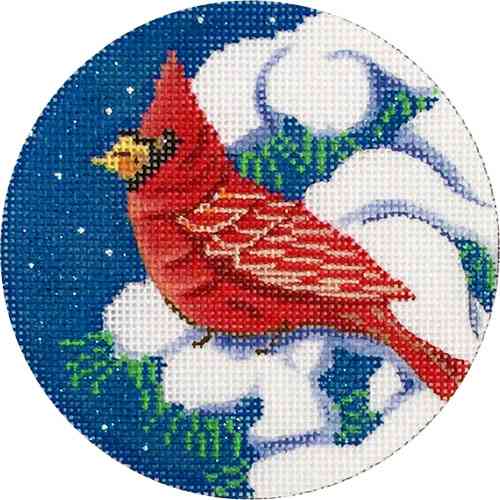 CARDINAL IN TREE ORNAMENT