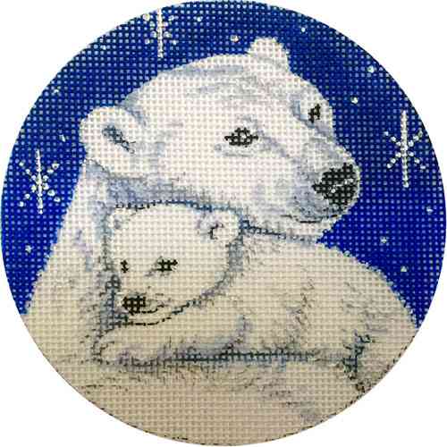 MAMA AND CUB POLAR BEARS ORNAMENT