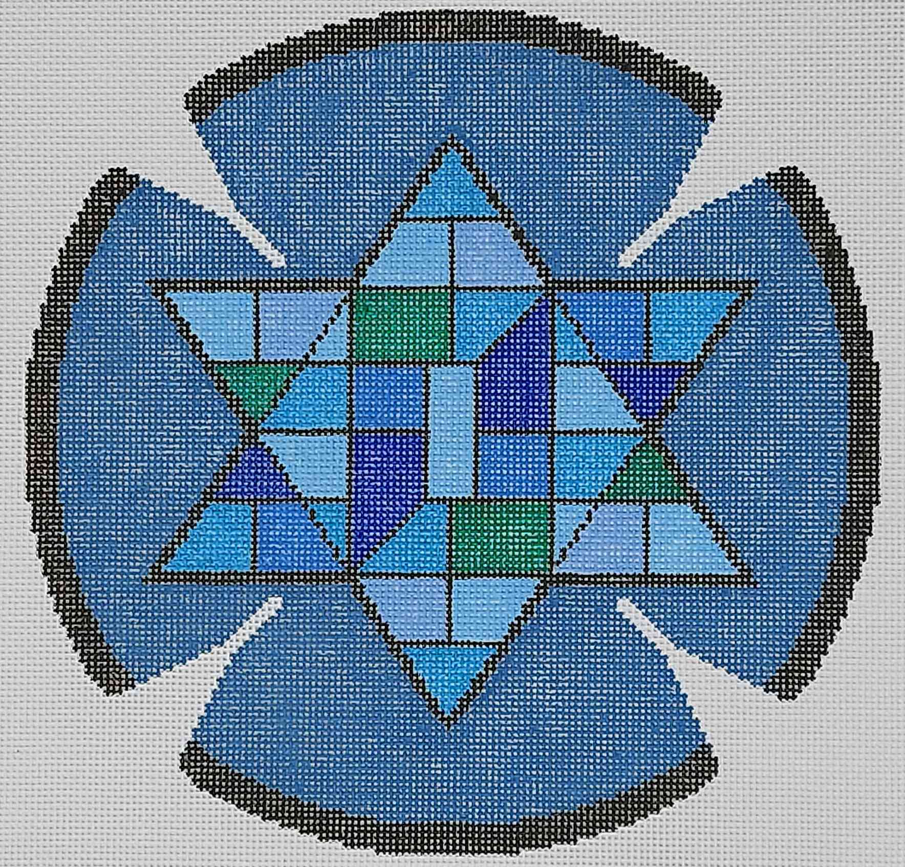 Stained Glass Doves - Blue - Two A T Design