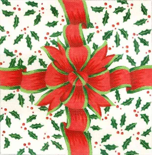 Ribbon with Holly RedGreen