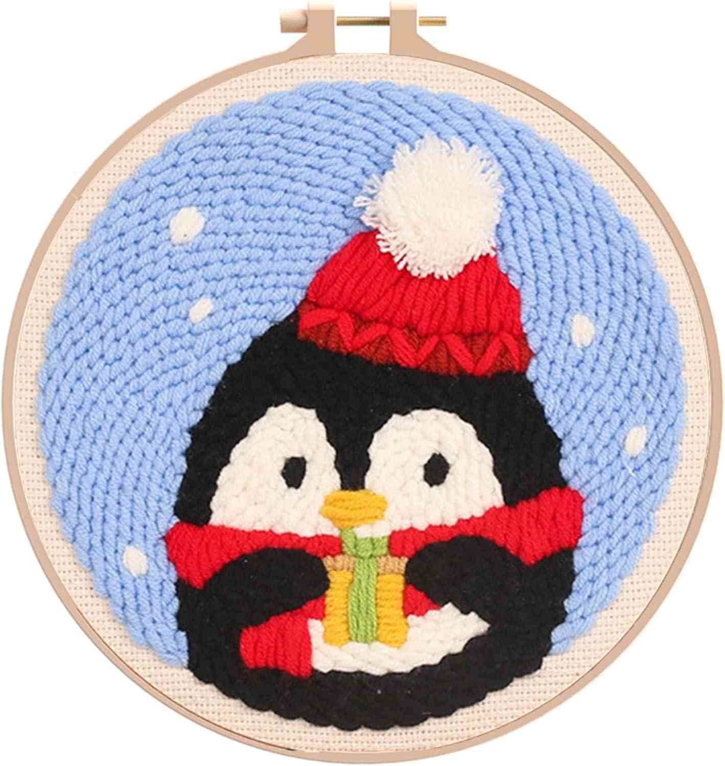 Punch Needle Kit - Christmas Penguins