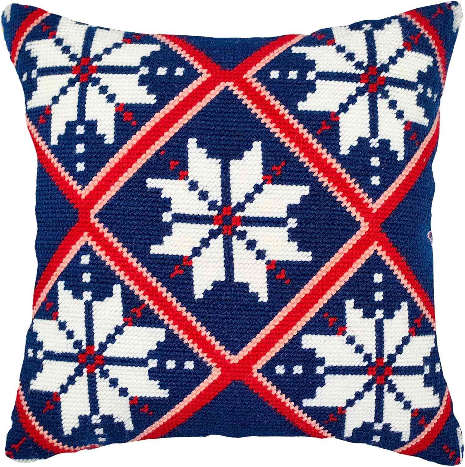 Needlepoint Pillow Kit - Christmas Snowflakes
