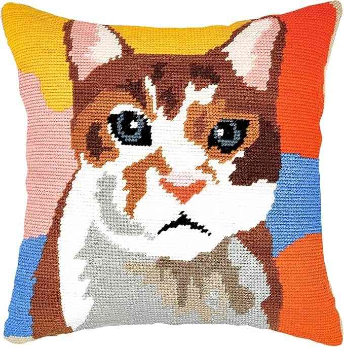 Needlepoint Pillow Kit - Cat