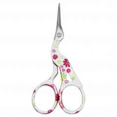 Floral Stork Scissors - pink/white