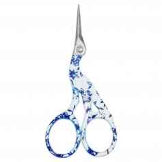 Floral Stork Scissors - blue/white