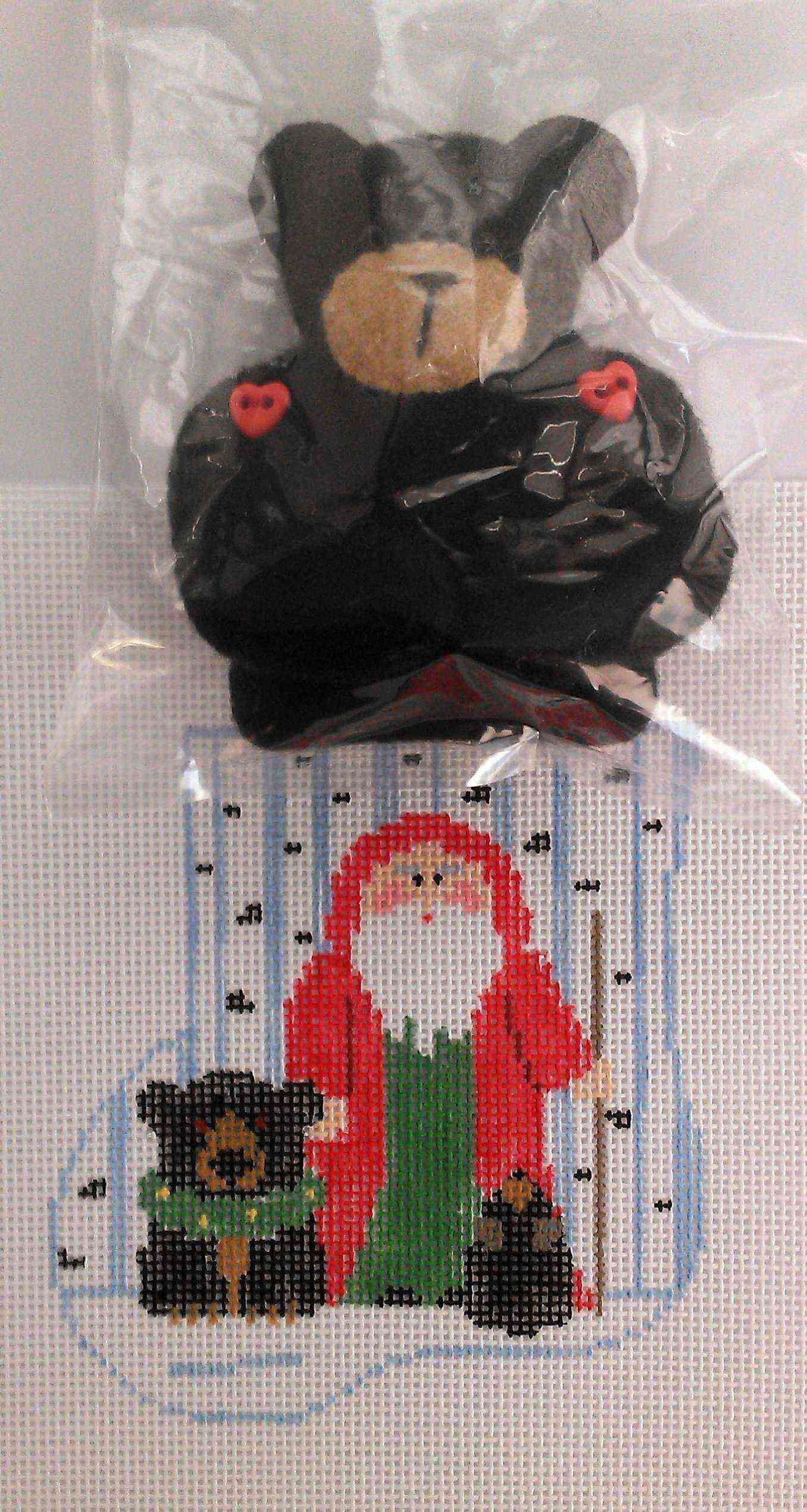 Mini-sock with Insert - Woodland Santa with Bear