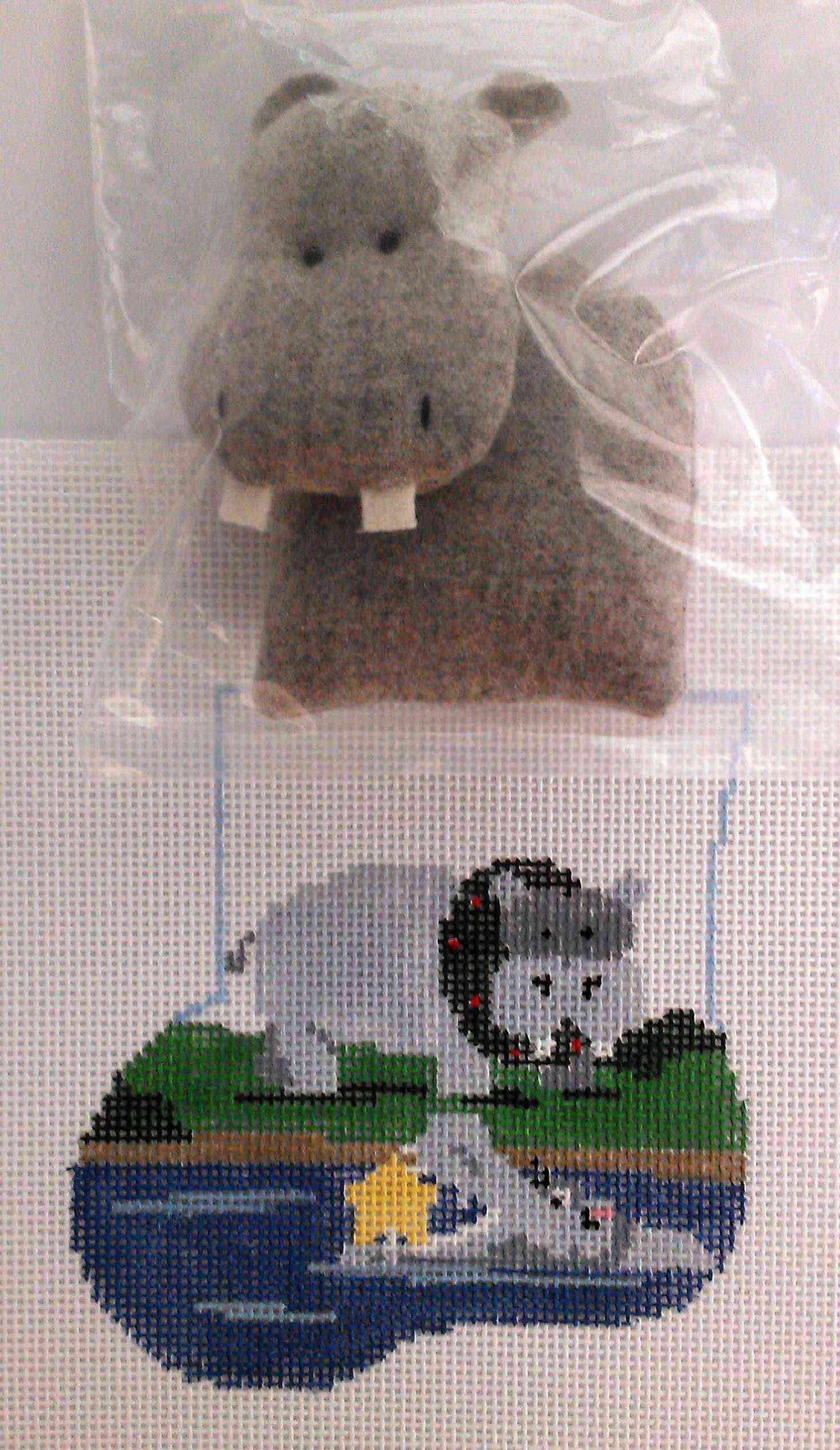 Mini-sock with Insert - Christmas Hippo with Hippo