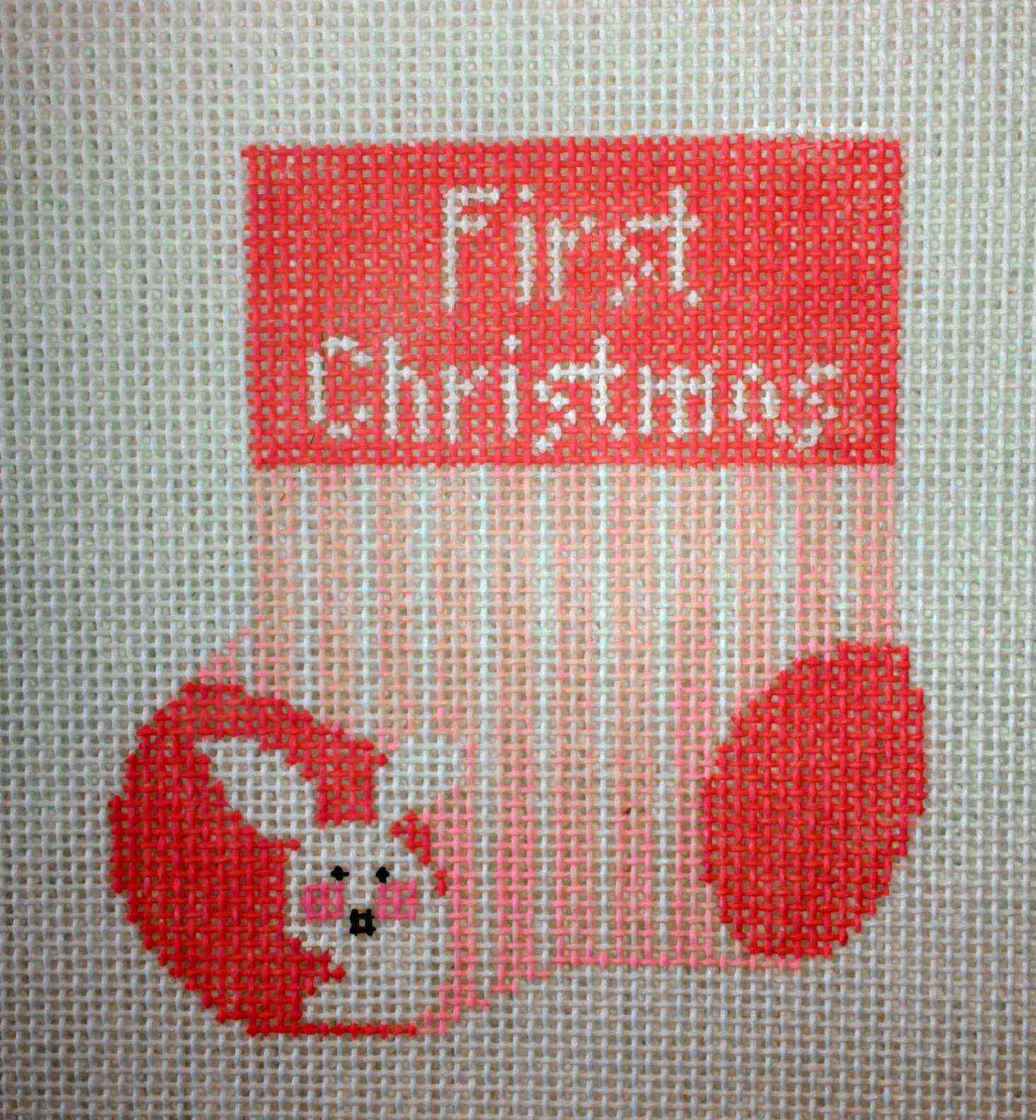 Mini-sock - First Christmas - Pink