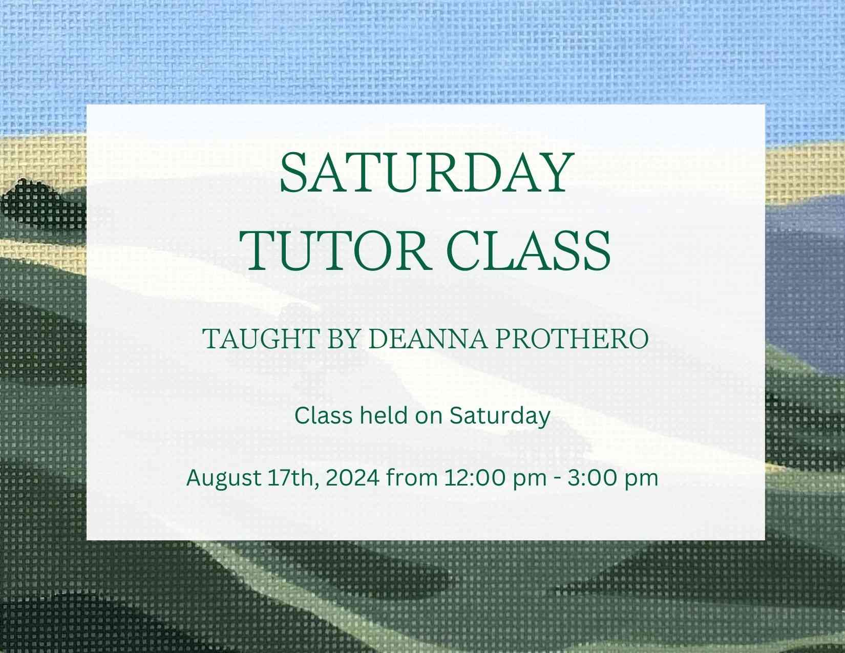 Saturday Tutor Class 27 - Aug. 17th 2024