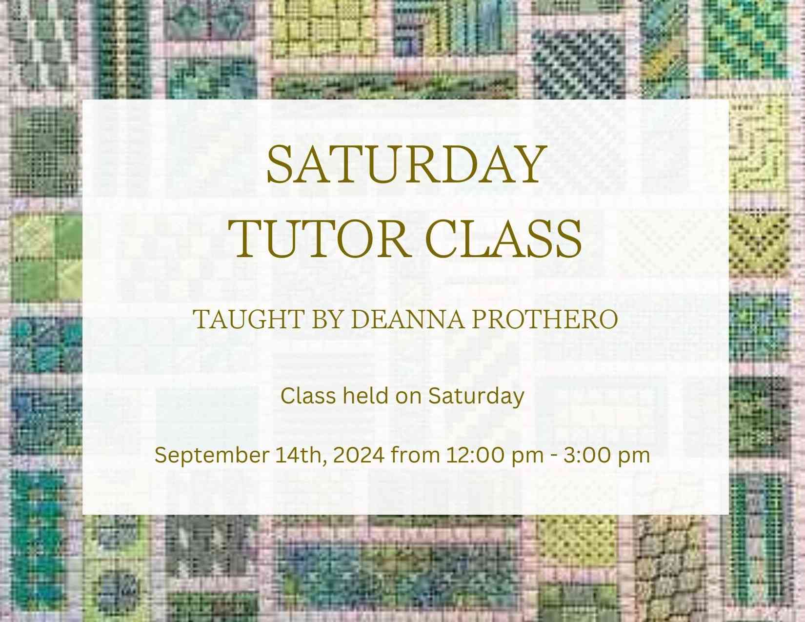 Saturday Tutor Class 28 - Sept. 14th 2024