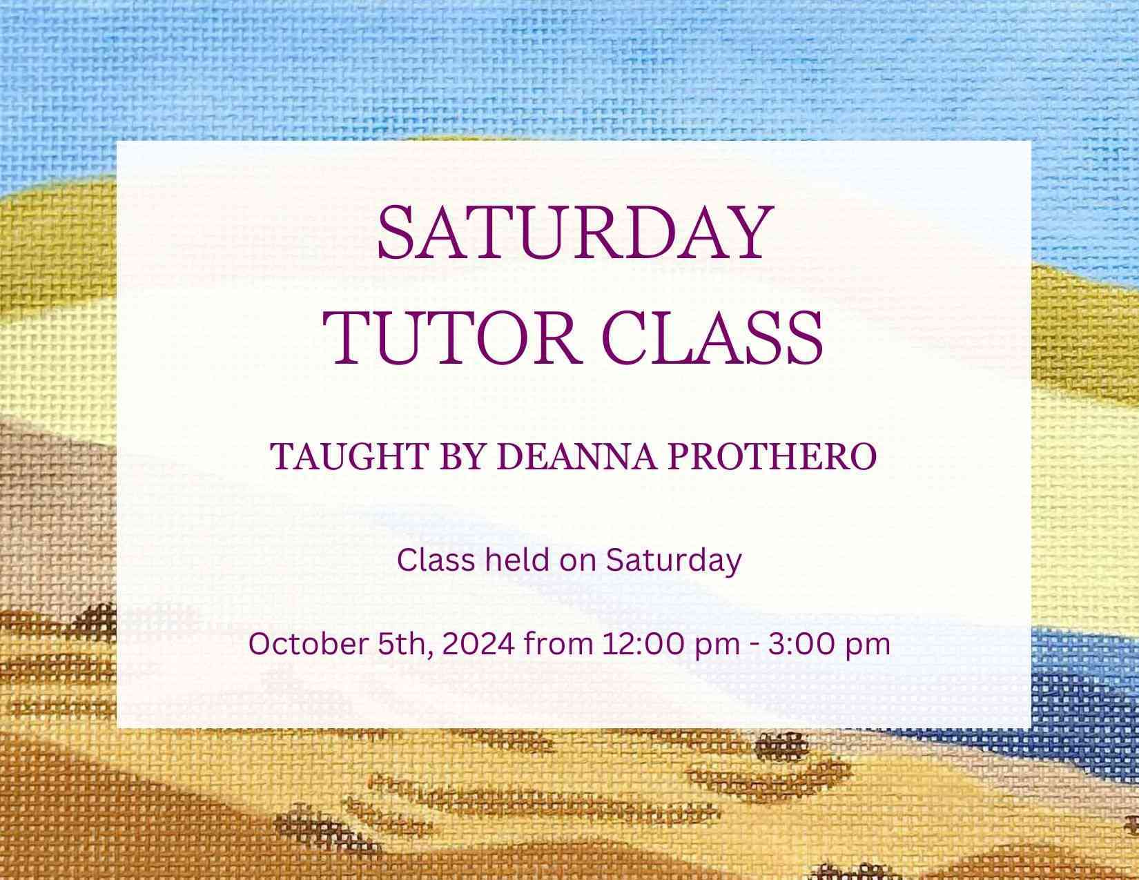 Saturday Tutor Class 29 - Oct. 5th 2024