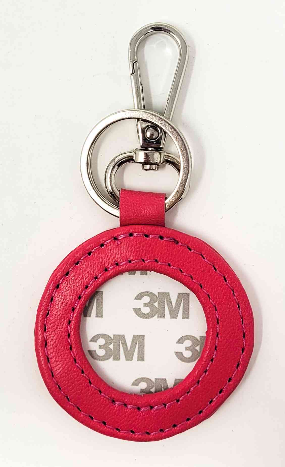 Key Fob - Leather - Assorted Colors - HotPink