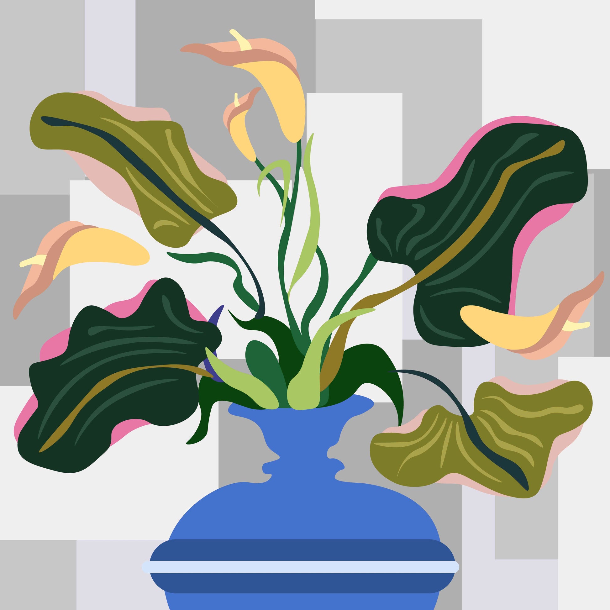 aesthetic leaves on vase