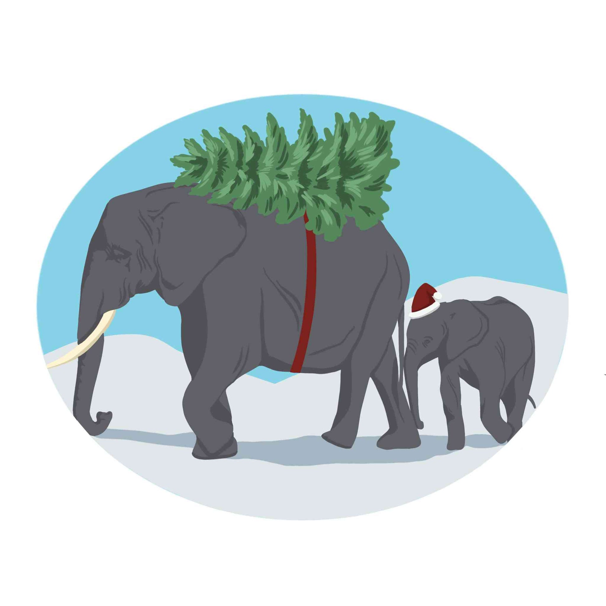 Ornament - Mother Elephant with her child