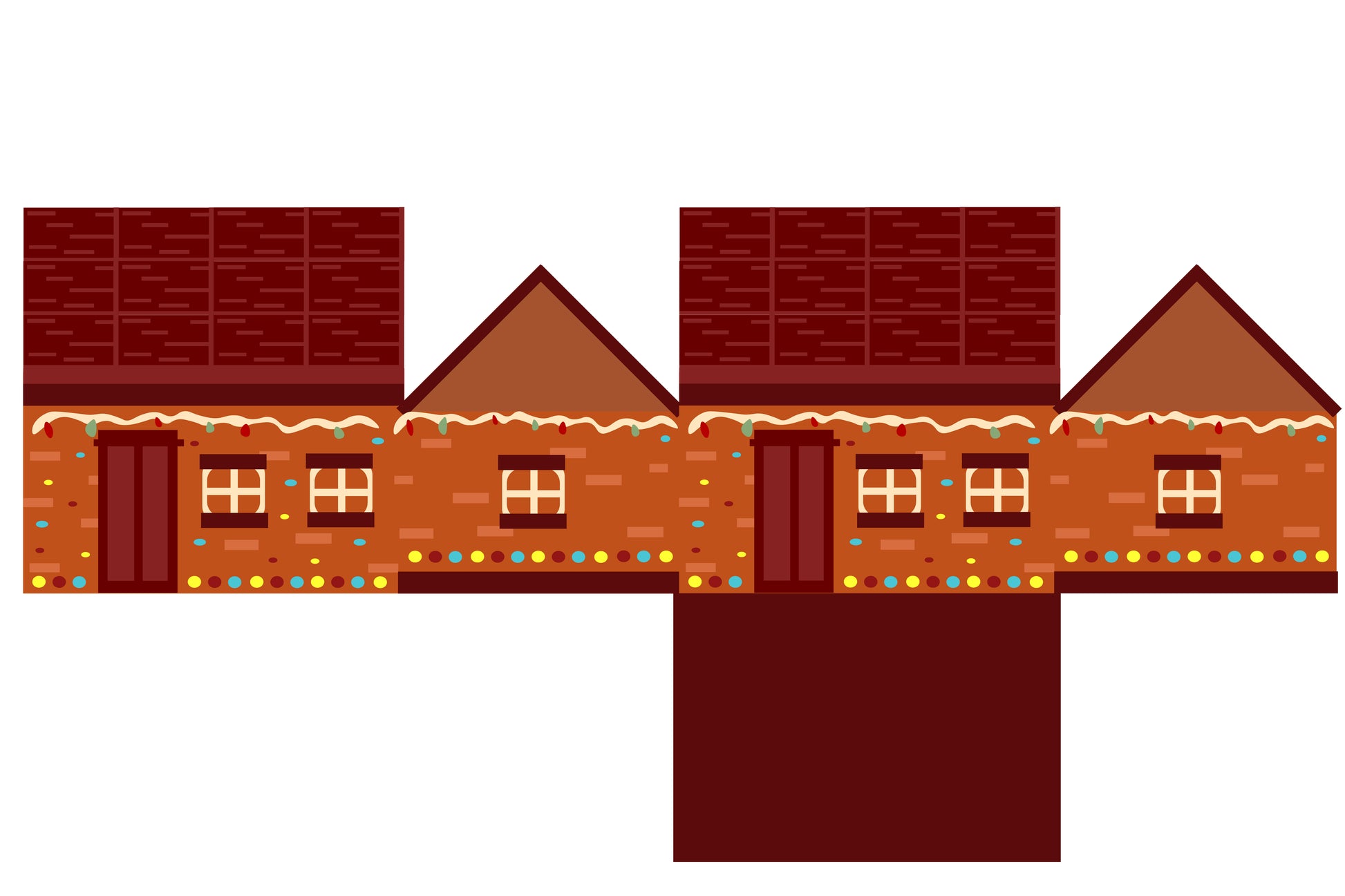 3d Ginger Bread House - Maroon