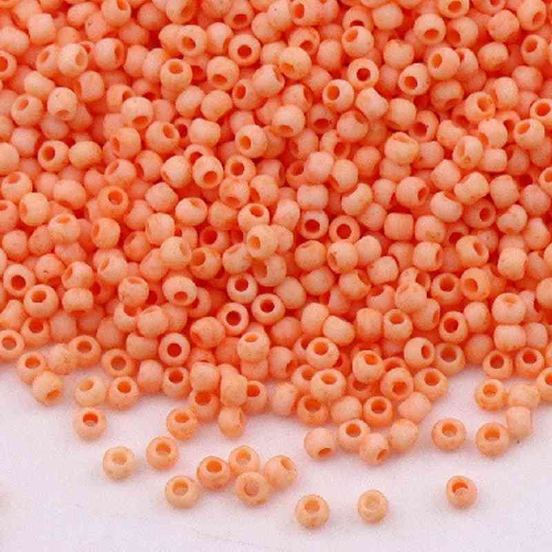 Frosted Glass Beads - Orange