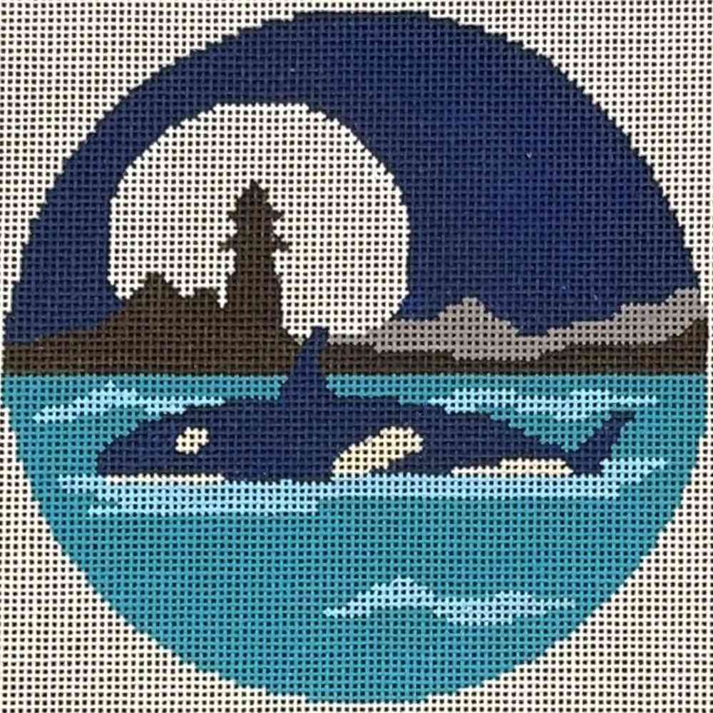Whale in a blue sea