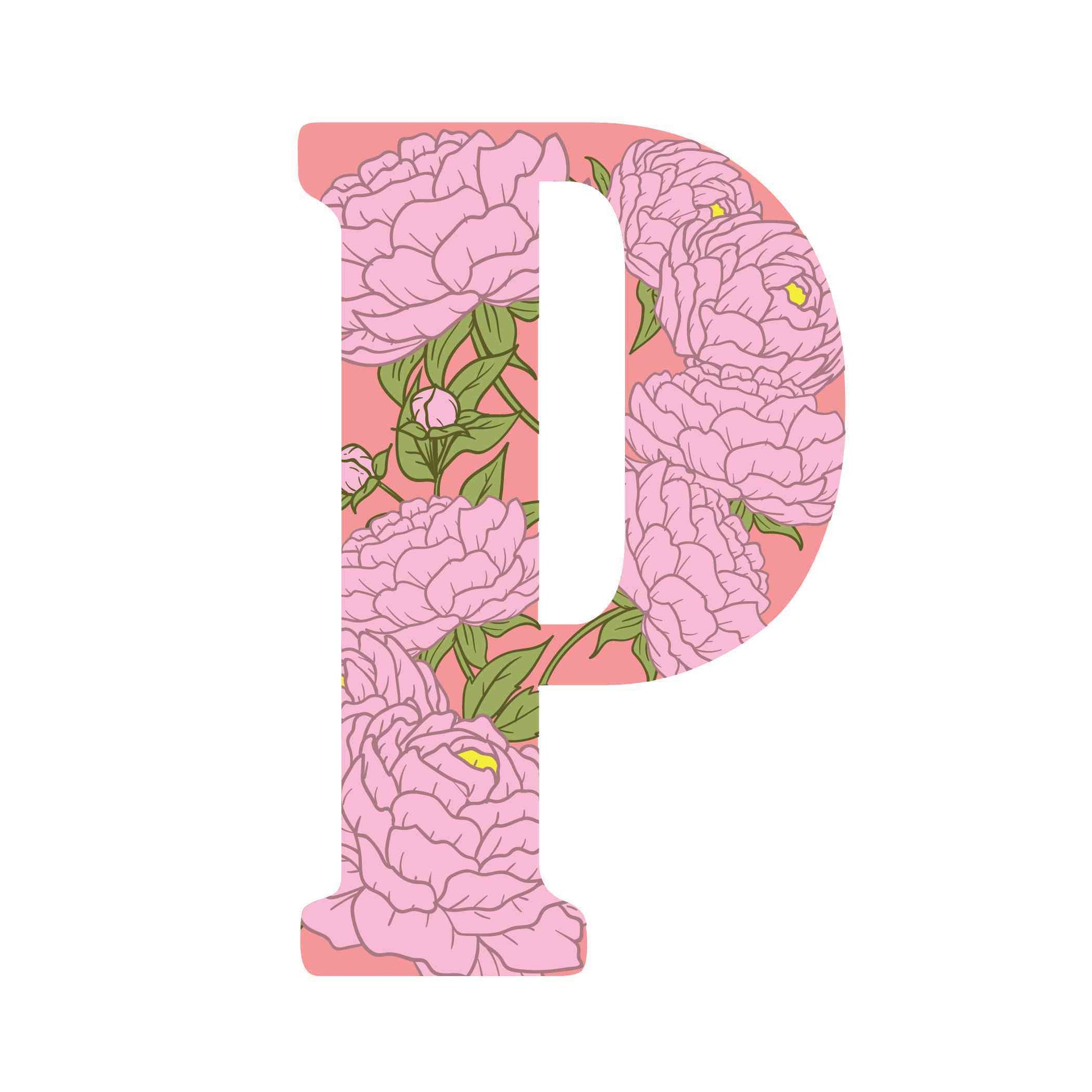 ""P"" Peonies - Alphabetical Florals