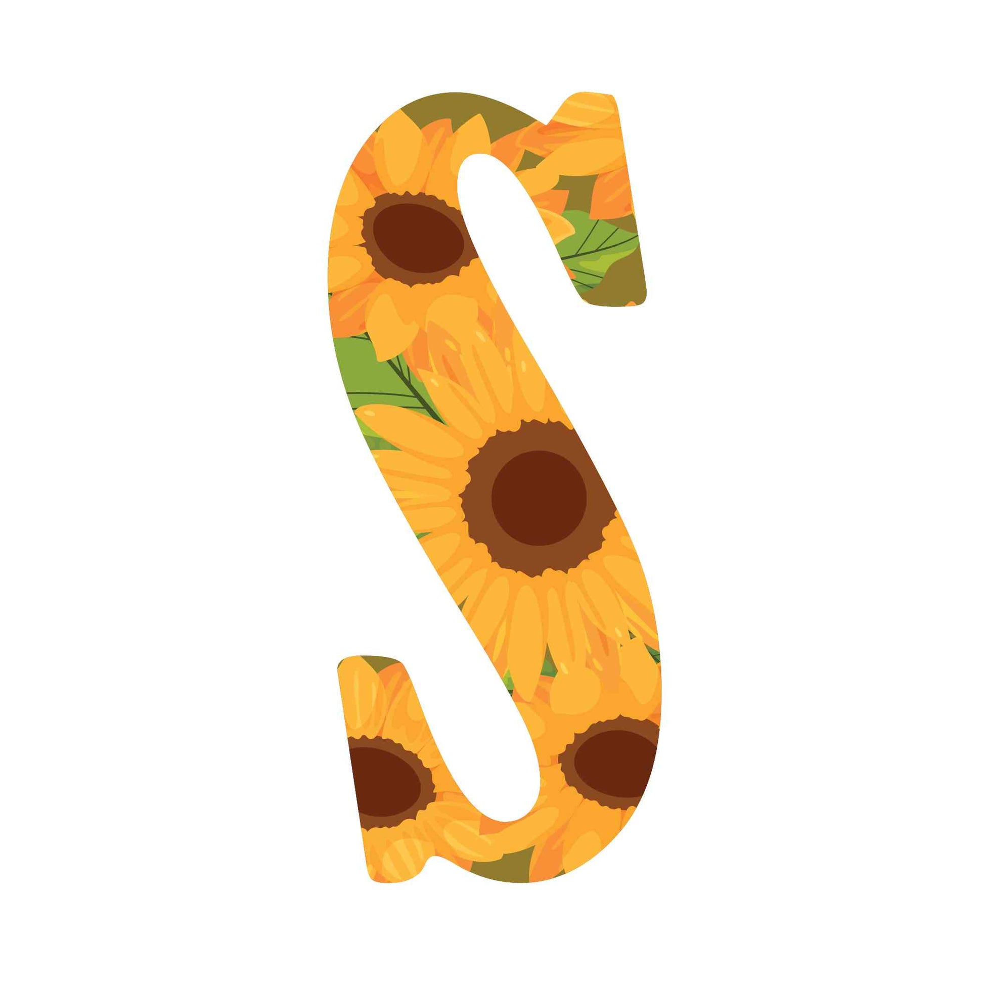 ""S"" Sunflower - Alphabetical Florals