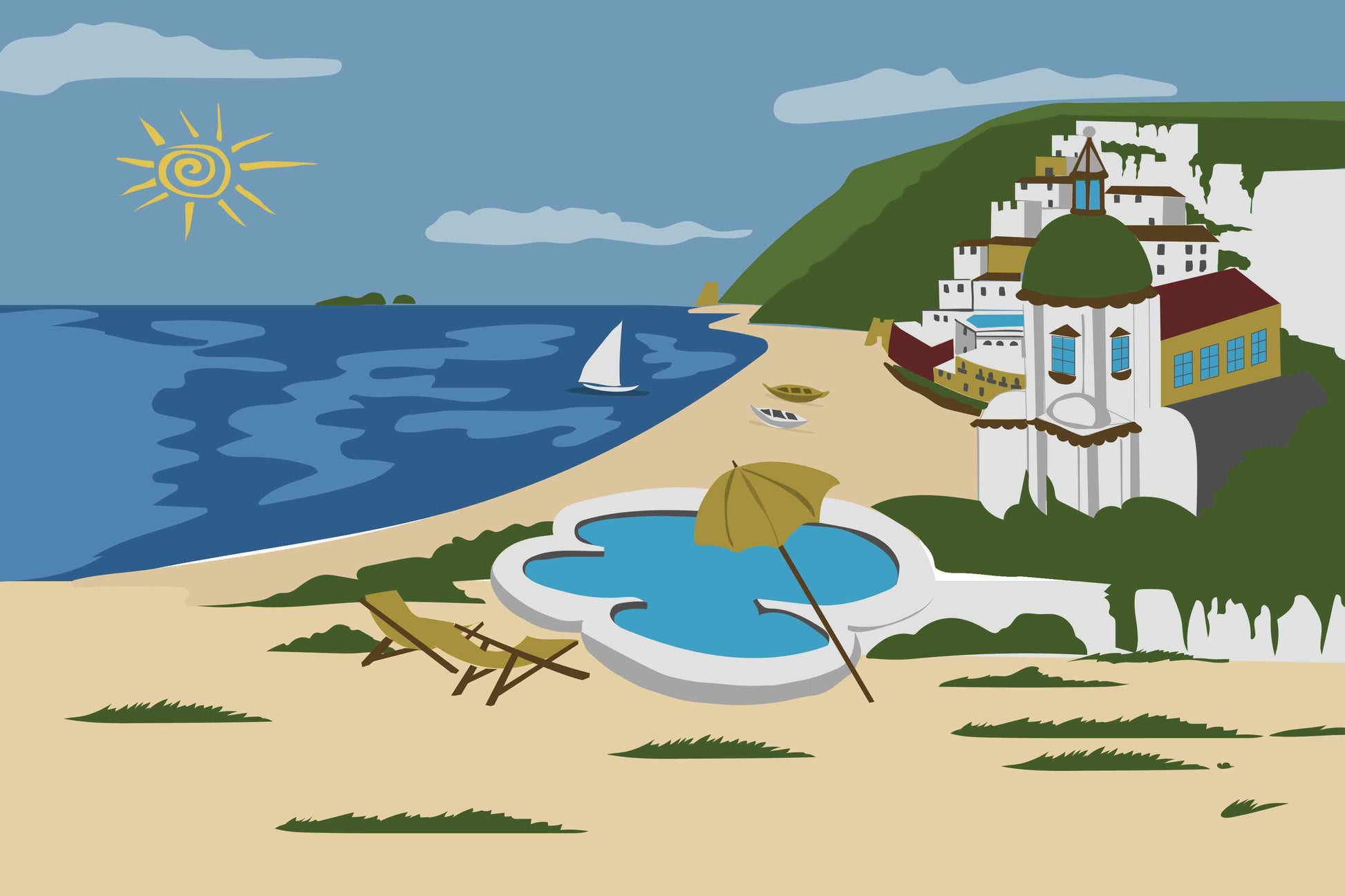 Beach and Houses