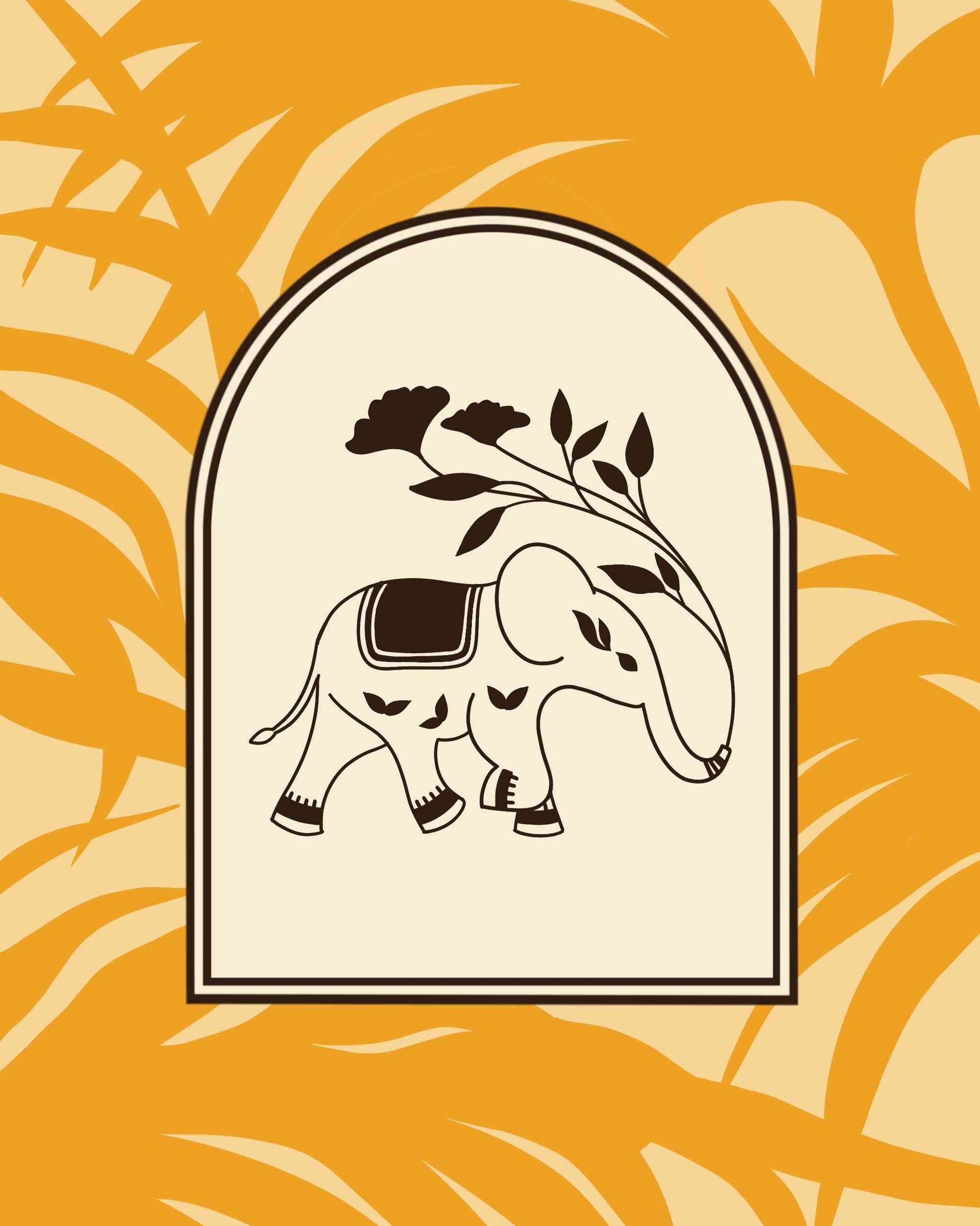 Elephant with pattern