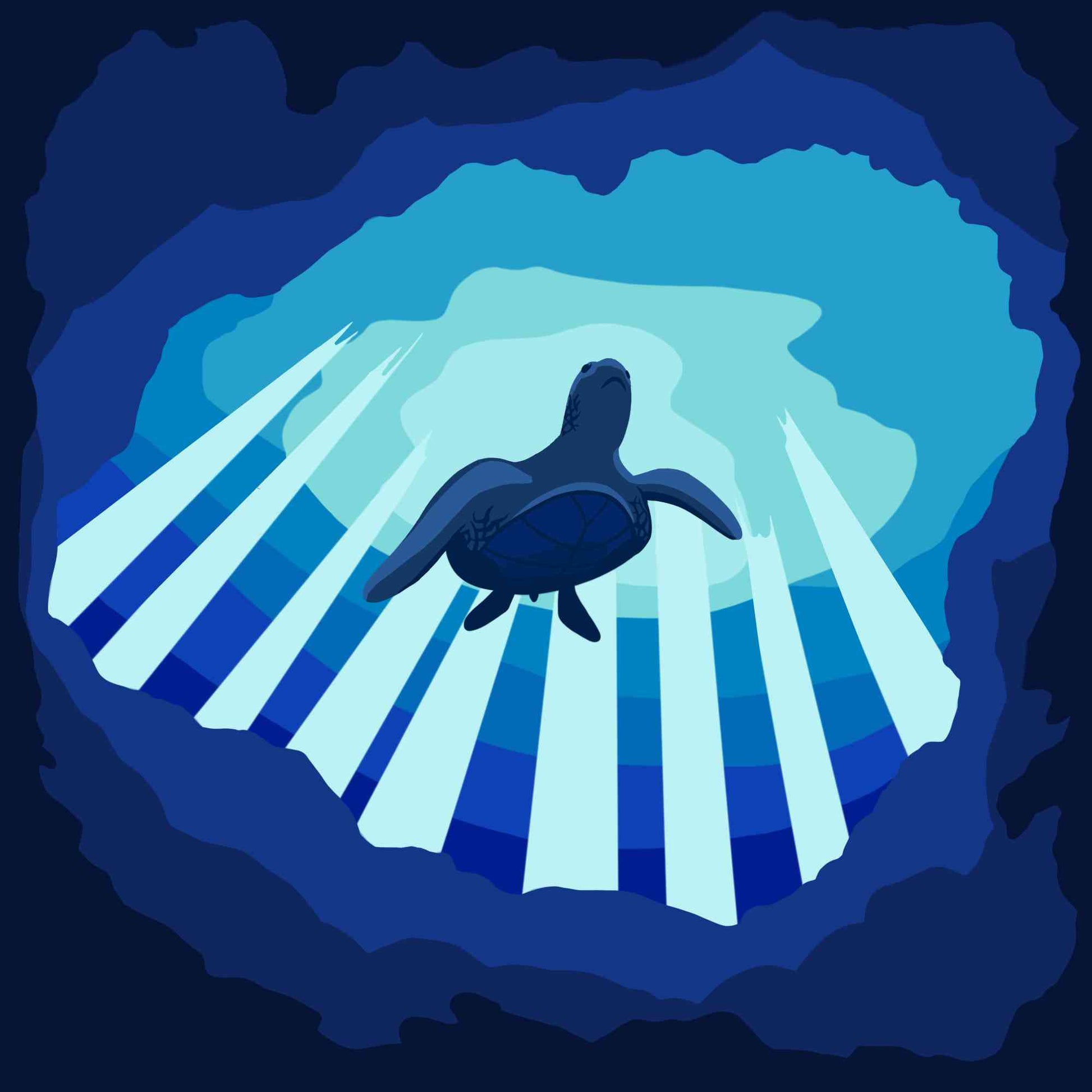 Turtle in the ocean