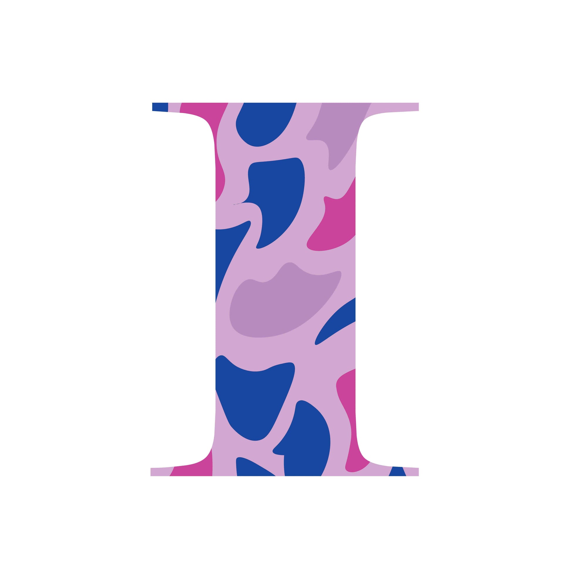 Pink and Blue - Letter I