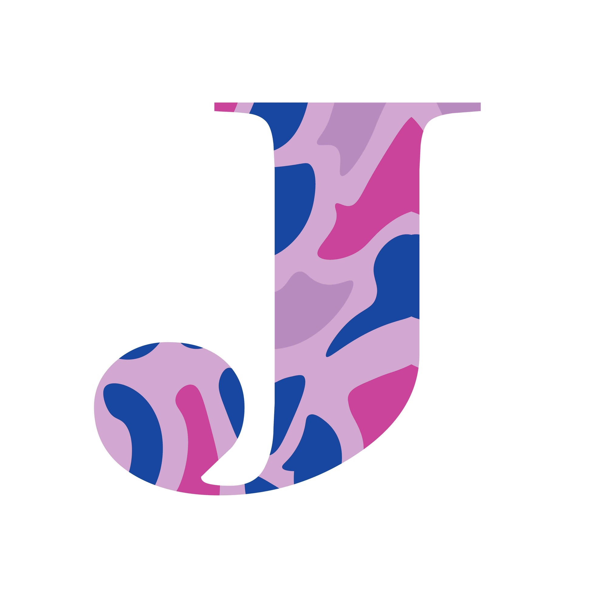 Pink and Blue - Letter J
