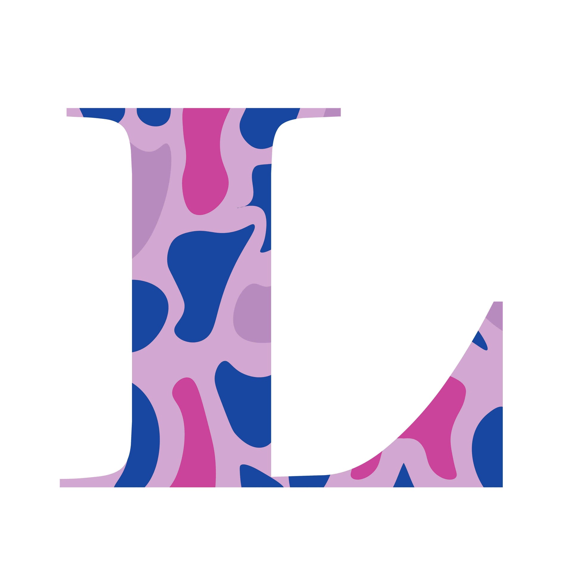 Pink and Blue - Letter L