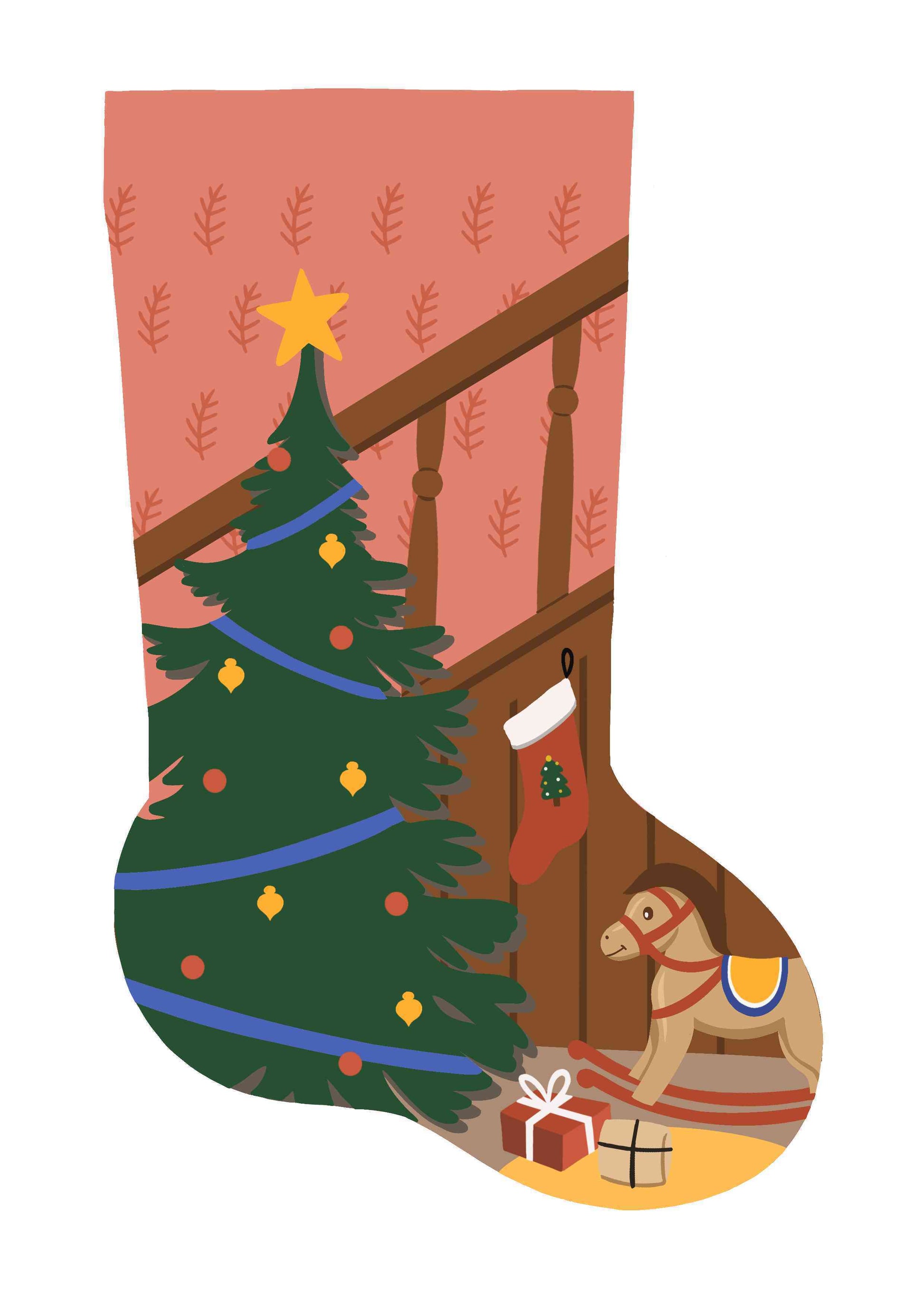 Mini Christmas Stockings - Christmas home decor (Red)