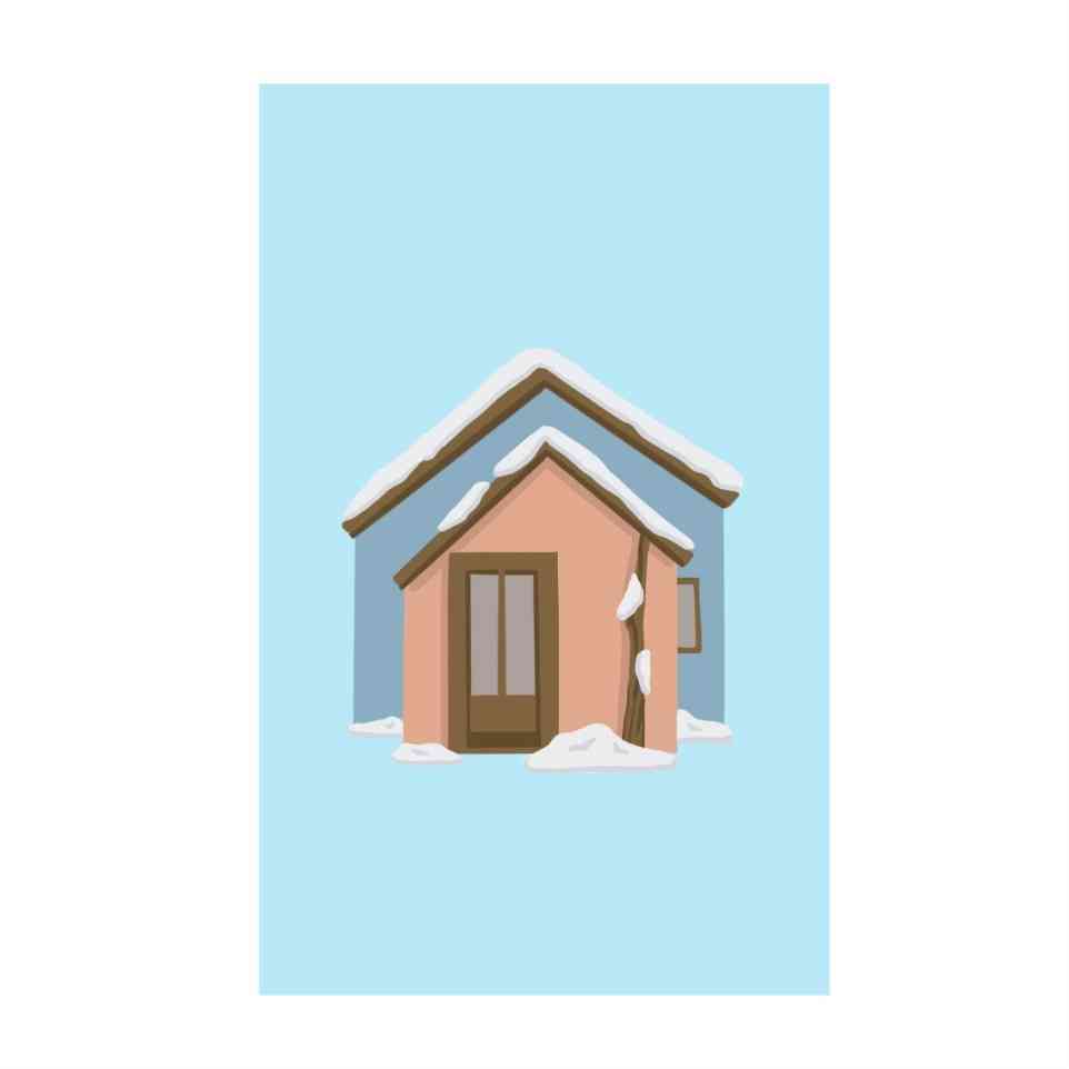 Double A-Frame Snowy House