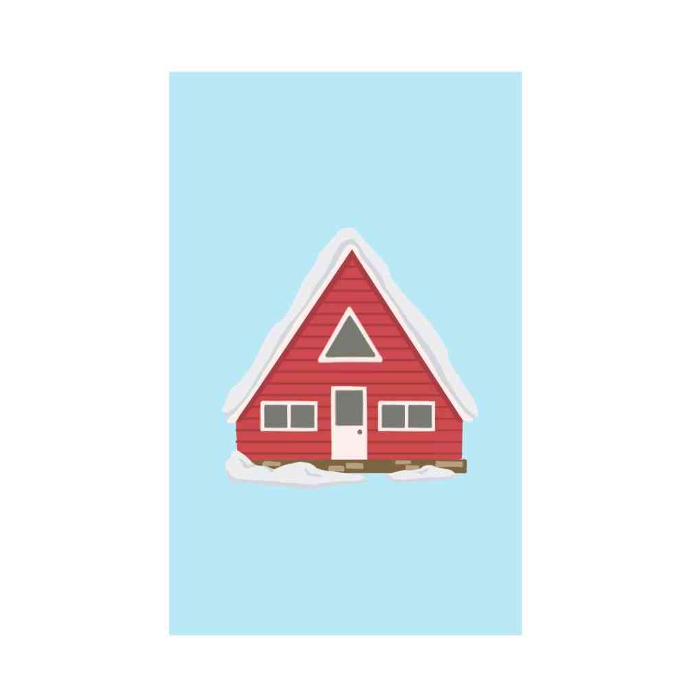 Cozy Red A-Frame Winter Home