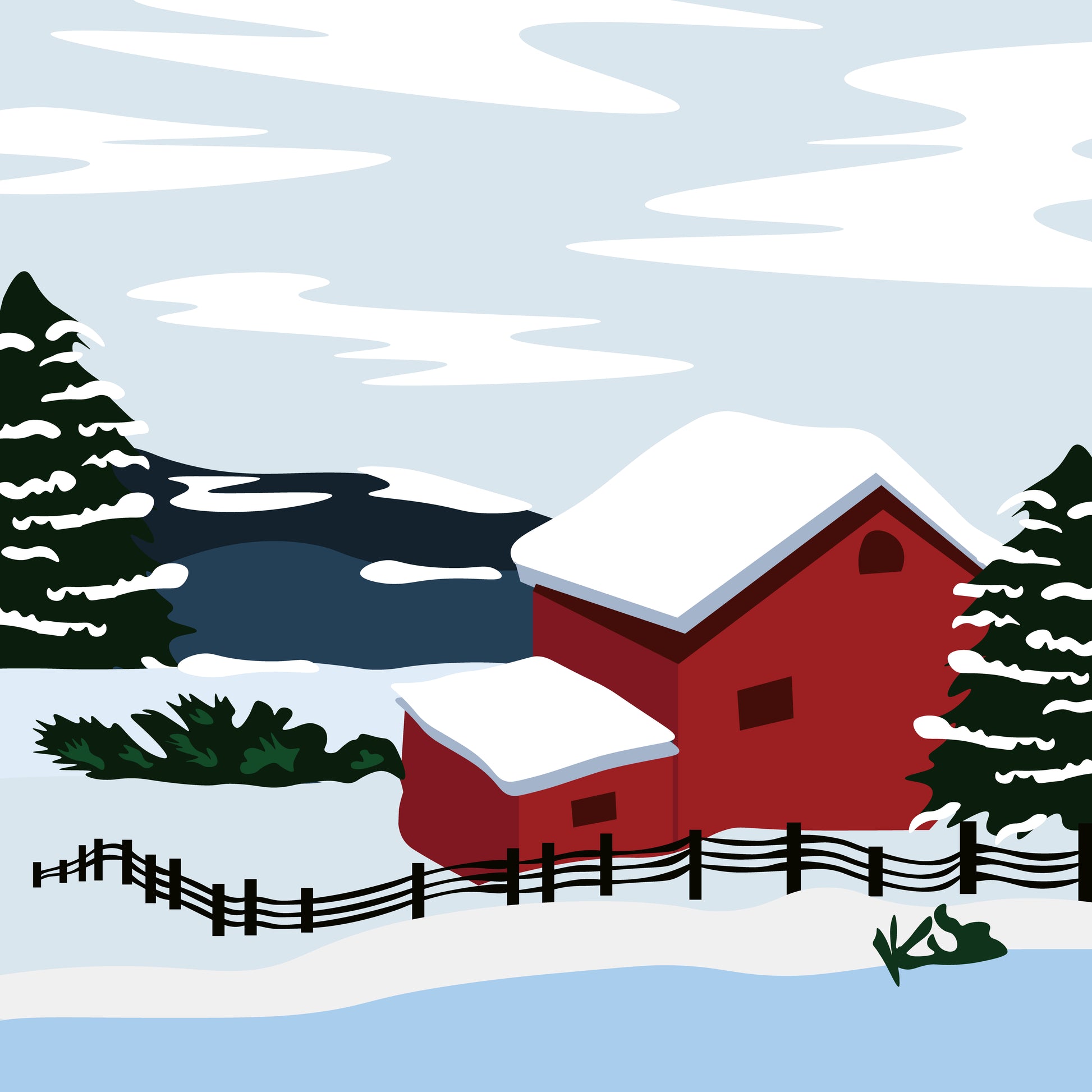 Snow city - barn