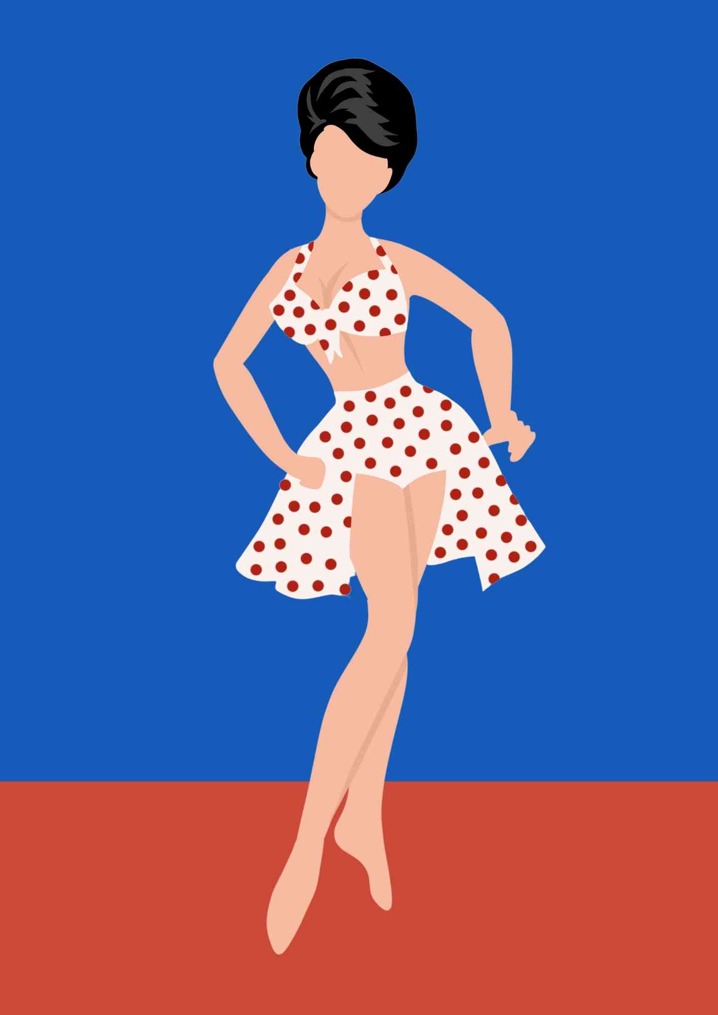 70's Outfit Red and White Polka Dots Dress