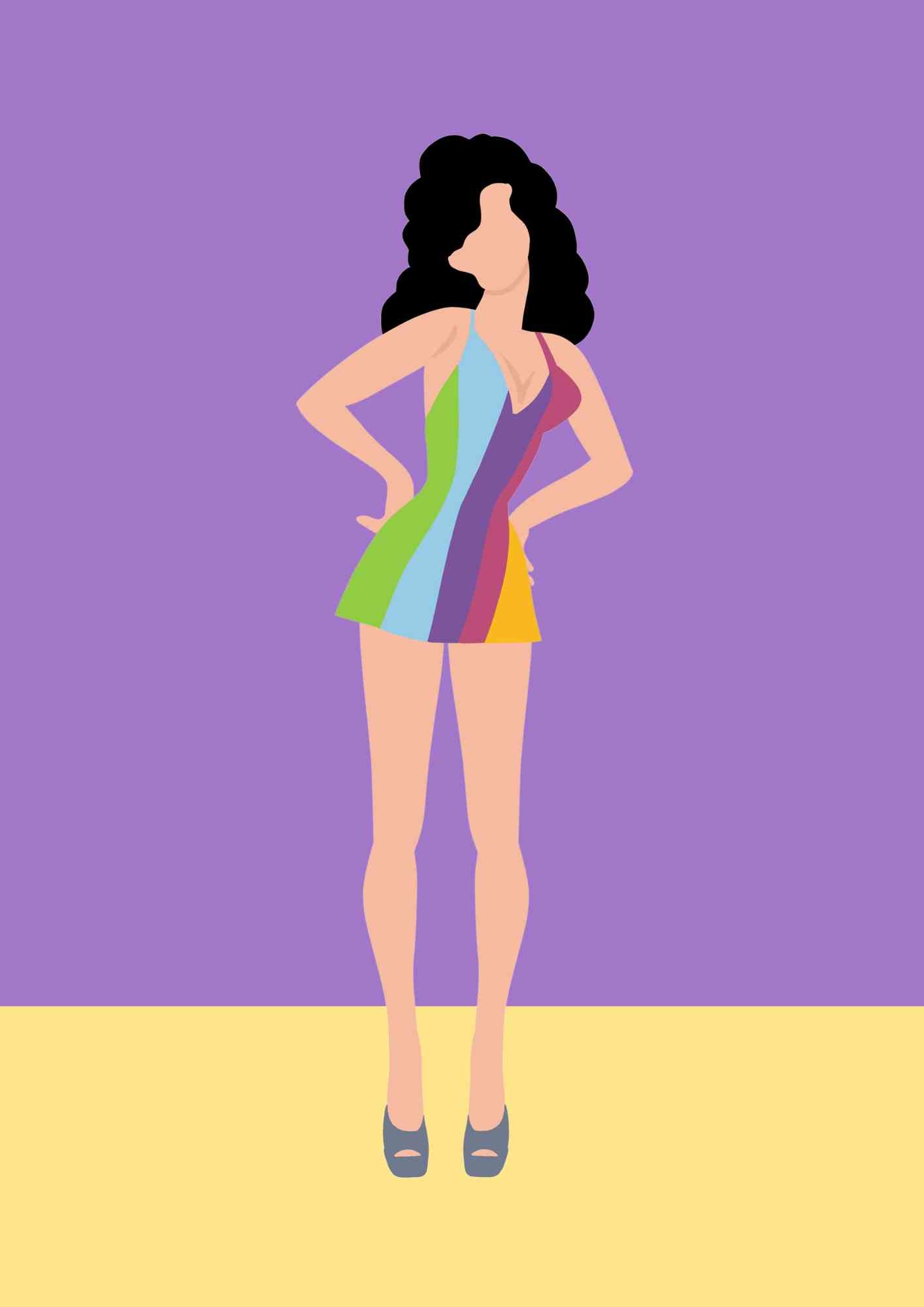 70's Outfit - Rainbow Mini Dress