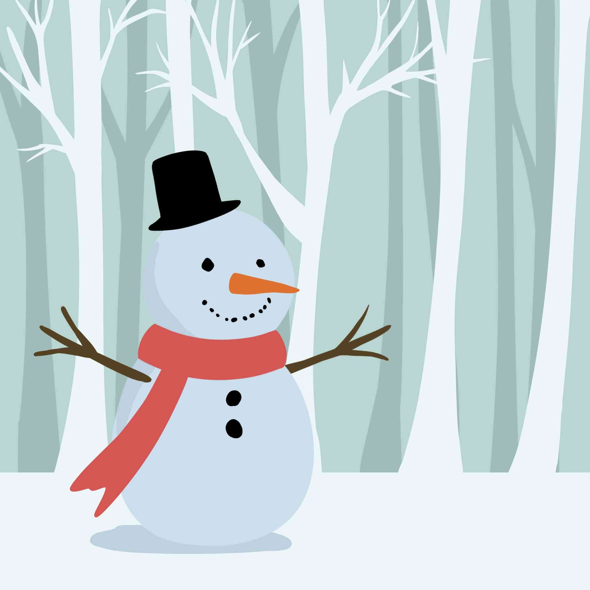 Snowman on the woods