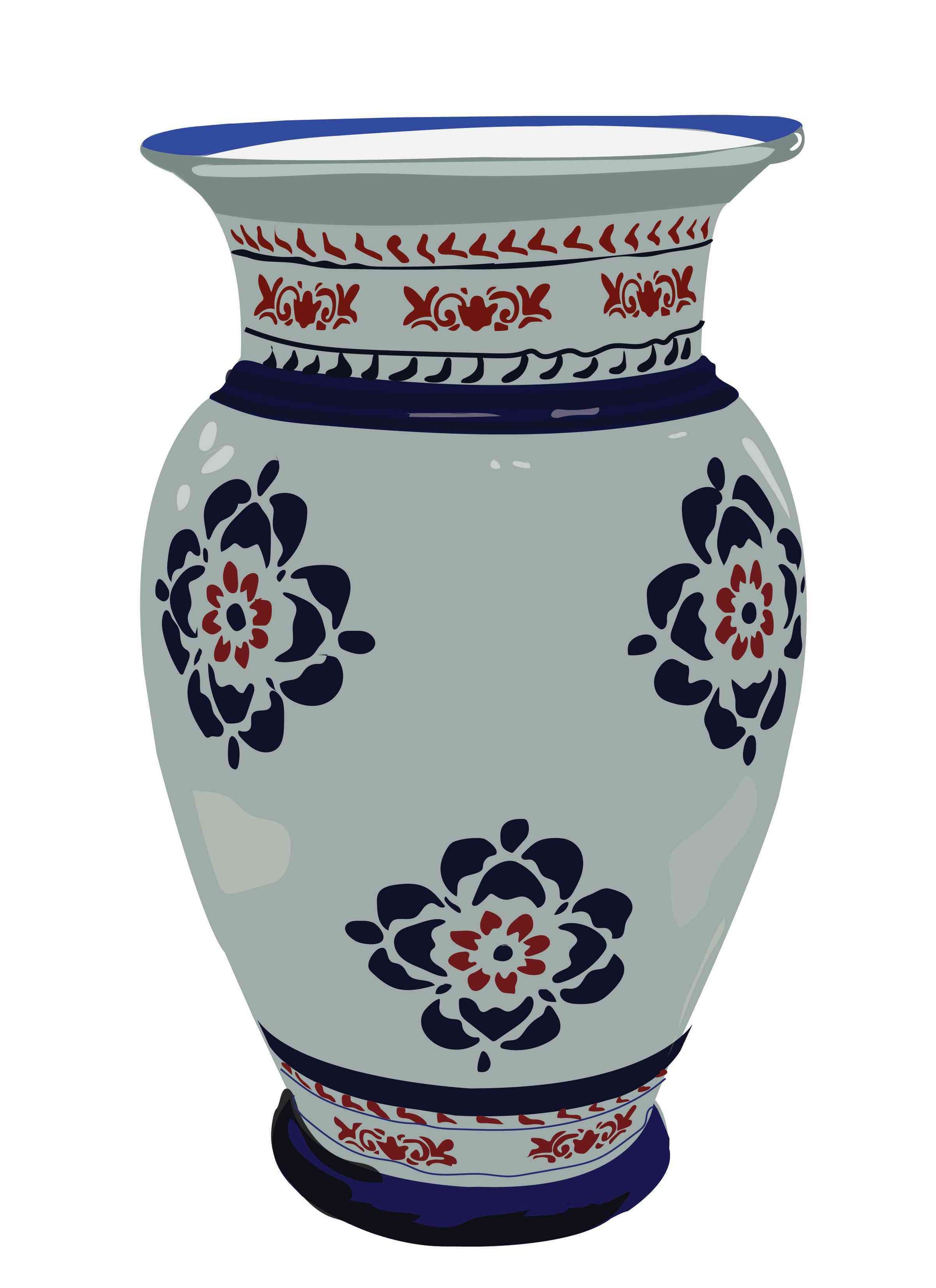 Italian White and Blue Vase