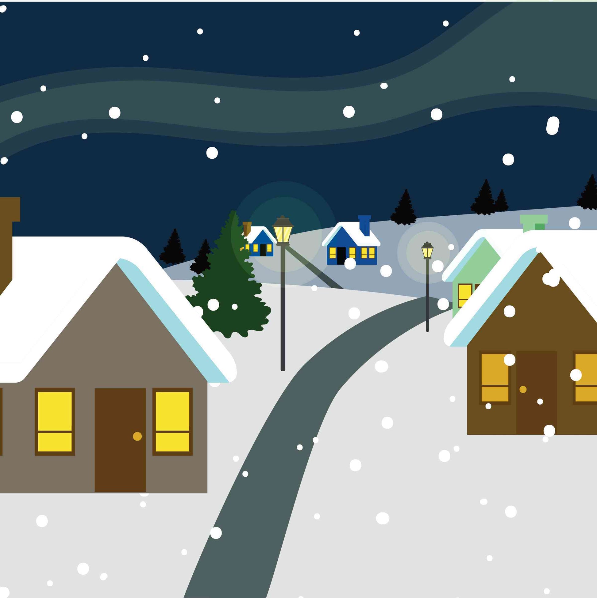 Village in Snow