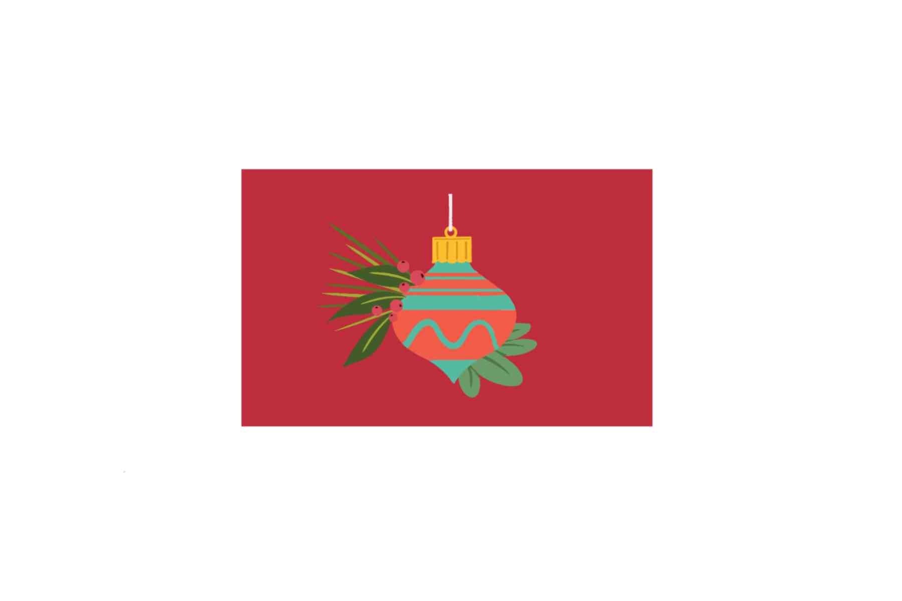 Green and Red colored Christmas Ball