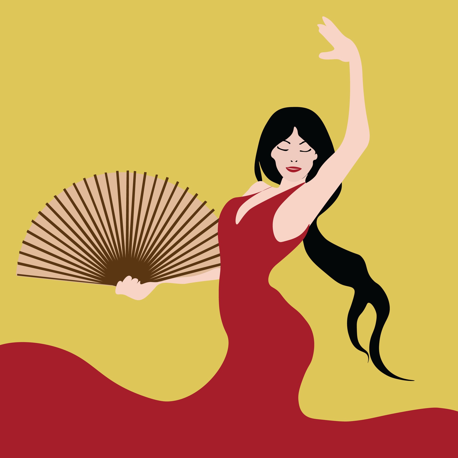 Girl in Red Dancing