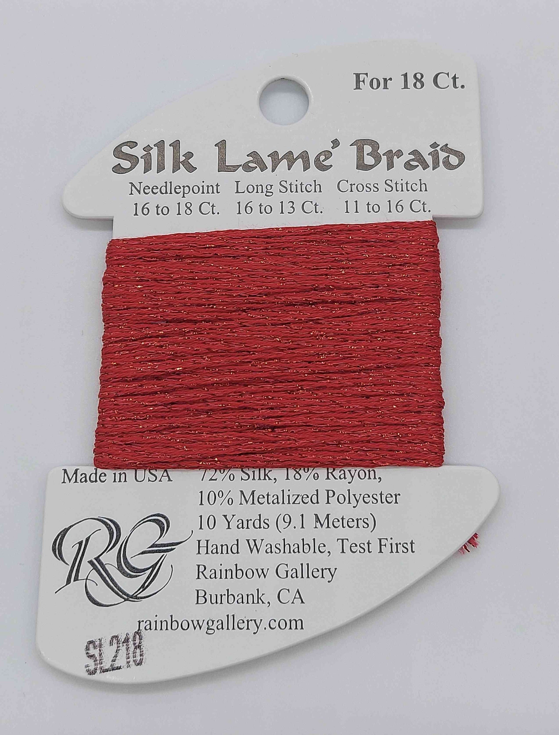 Slik Lame Baid -  Assorted Colors - SL218 - CHRISTMAS RED