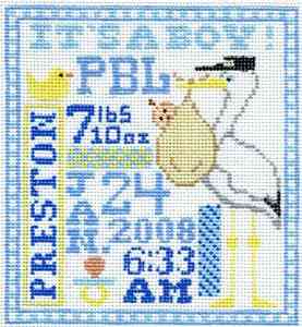 It's a Boy Sampler - Baby Info not included in price