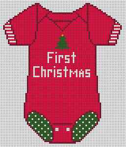 Baby Onesie - Red, First Christmas