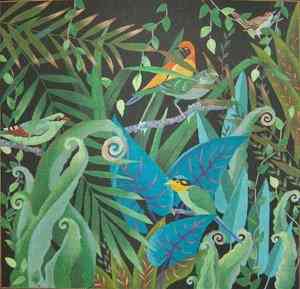 Tropical Plants and Birds