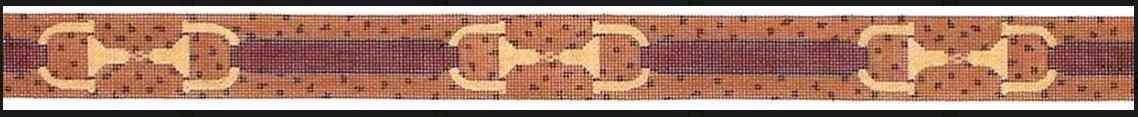 Belt - Snaffle Bits on Ostrich - Tan & Brown with Gold