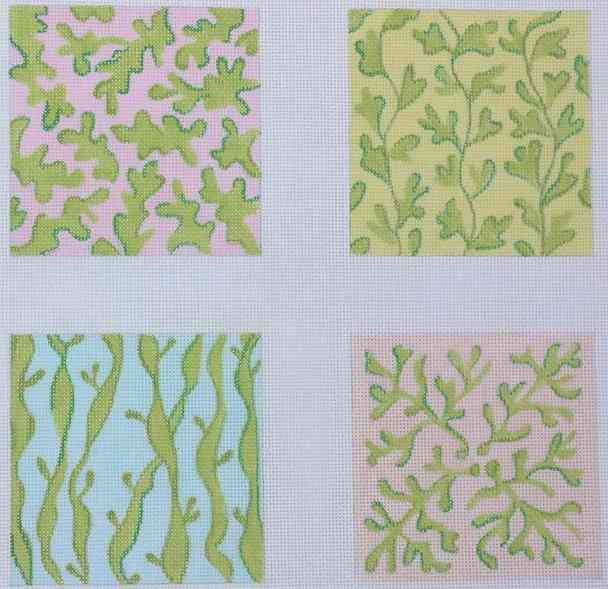 Coasters - Seaweed - greens on pastels